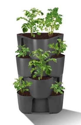nádoba 4patra po 17cm, š36,8xd39,1cm, byliny, jahody, rajčata..plast