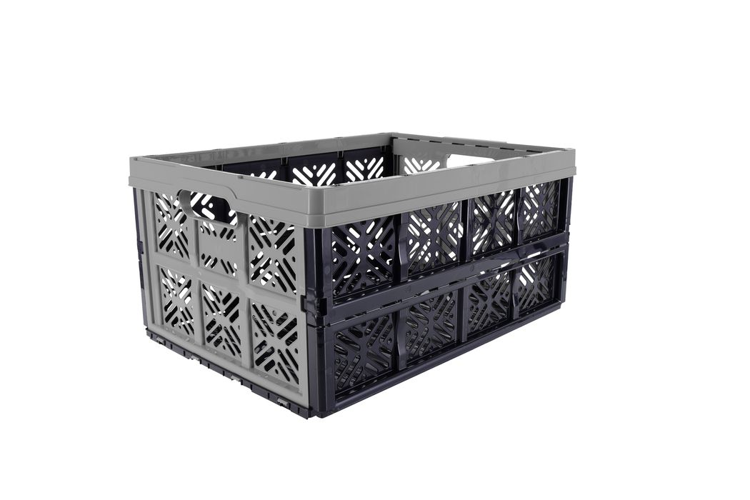přepravka 48x35x24cm sklád., sever.šedá, nosn.16kg, plast