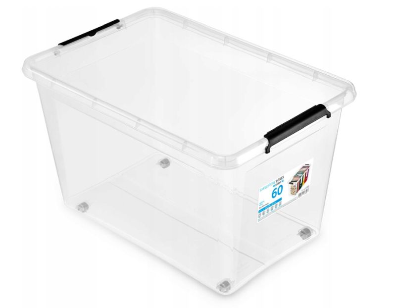 box 60,0l SIMPLE-1732, 58x39x35cm, koleč.,transp.plast