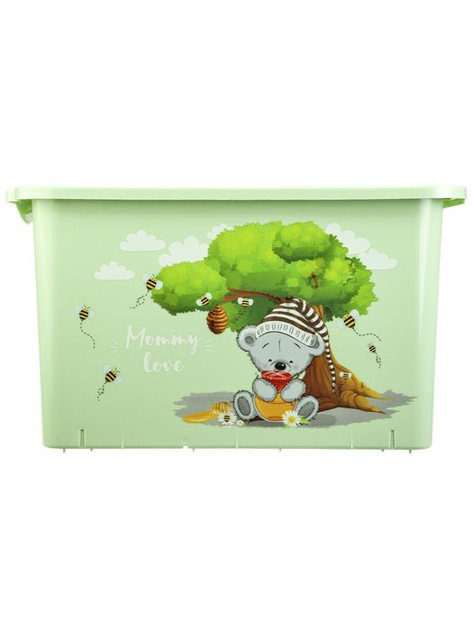 box 21,0l MOMMY LOVE zel., víko, 40x24x23cm, plast