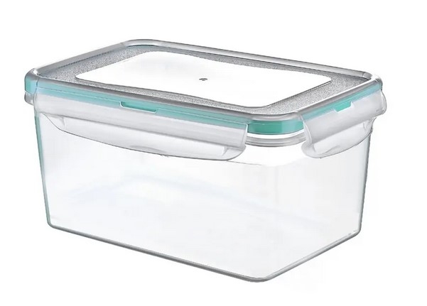 dóza 0,7l obdél., 14x10x8,5cm, ptent.víčko, plast
