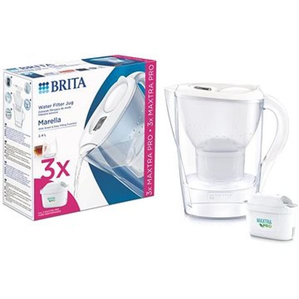 konvice Brita Marella 2,4 bílá + 3x MX Pro PO  2024