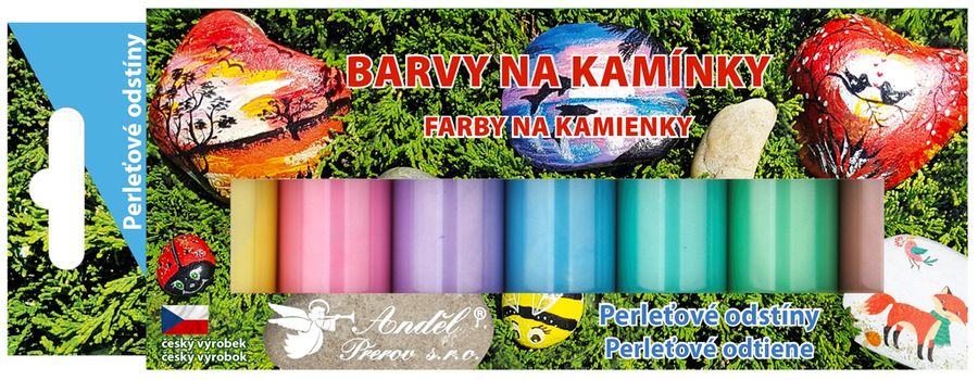barvy na kamínky AKRYL perleť 7x15g, lesklé
