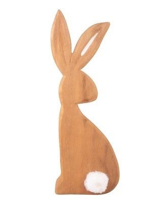 dekorace ZAJÍC s ocáskem, na postavení 9x25x2cm, dřevo