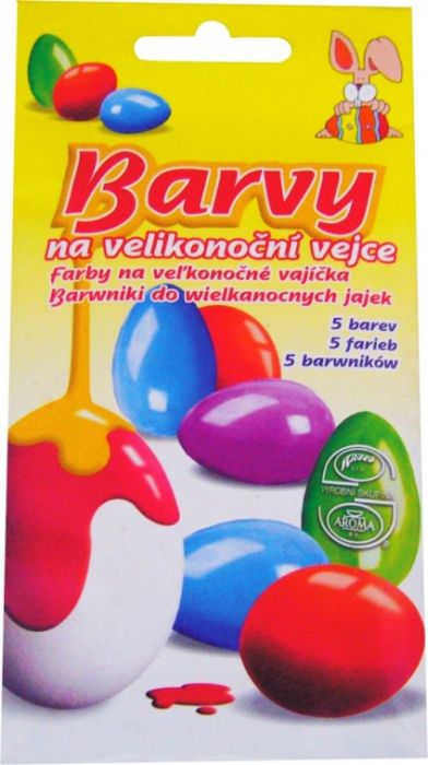 barvy na vajíčka AROCO 5barev,práškové