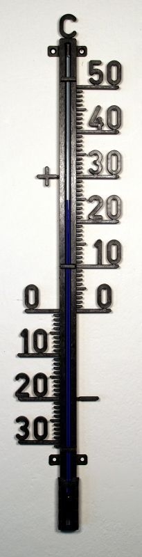 teploměr 48cm venk., -30°C+50°C, černý plast