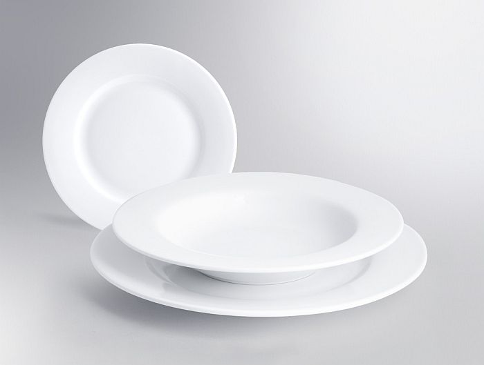 soupr.18díl.jídelní PURE Premium, silný, bílý porcelán