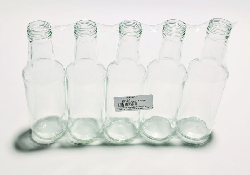 láhev 0,2l- 5ks-SPECIAL,šroubení-sklo