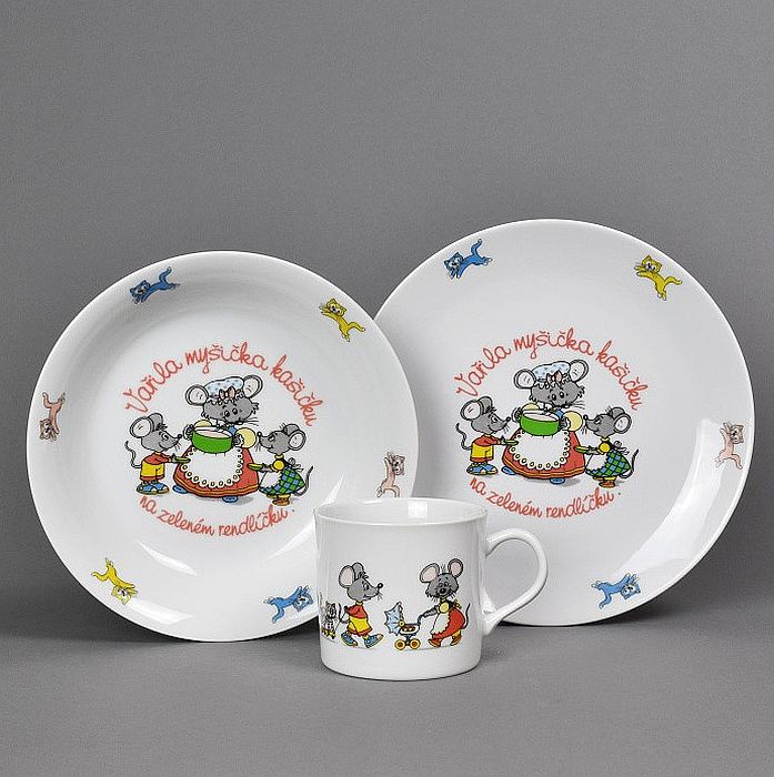 soupr. 3díl. MYŠIČKA, děts.jídel., porcelán