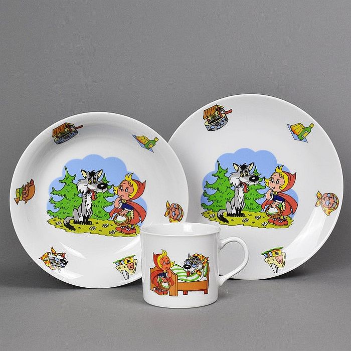 soupr. 3díl. KARKULKA, děts.jídel., porcelán
