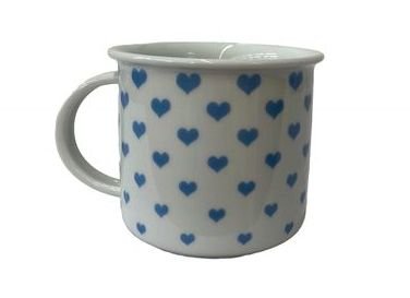 hrnek 250ml TINA - modrá SRDÍČKA, U3395/25, čes.porcelán