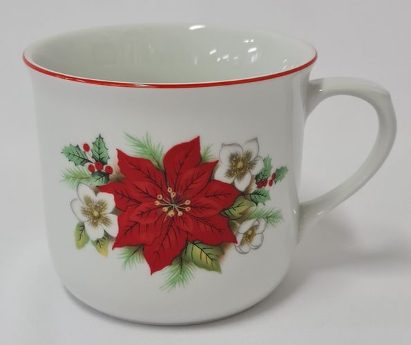 hrnek 650ml VAŘÁK-POINSETTIA,vánoční růže, čes.porc.