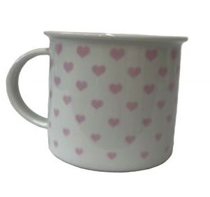 hrnek 380ml TINA - růžová SRDÍČKA U3295/38, čes.porcelán