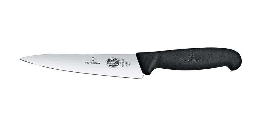 nůž 15cm ostří, kuch., FIBROX, protiskl. VICTORINOX, černý