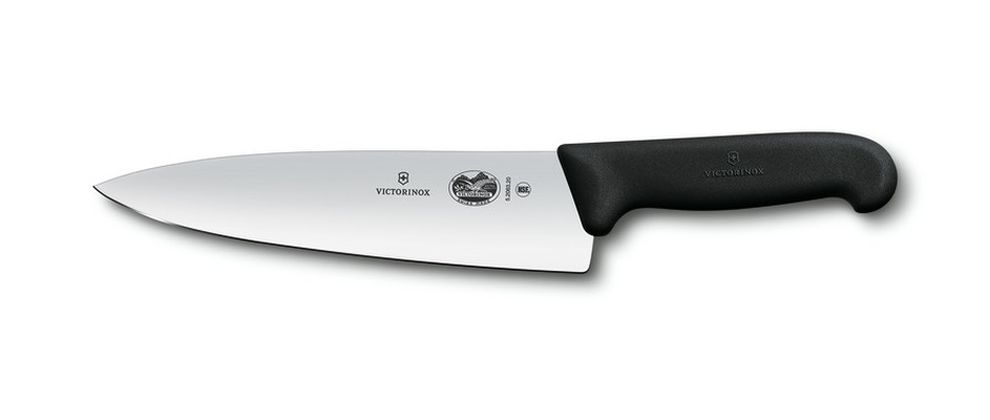 nůž 20cm ostří, kuch.široký, FIBROX, protiskl. VICTORINOX, černý