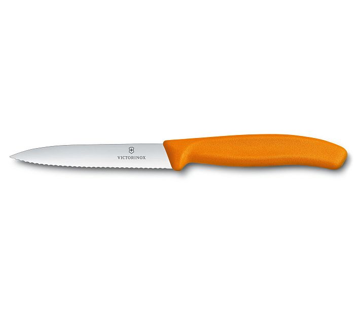 nůž 10cm kuch., vlnk.čepel, špička ORANŽ VICTORINOX