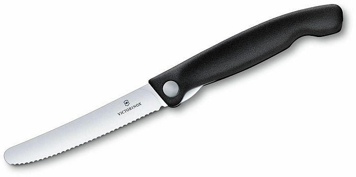 Skládací svačinový nůž Swiss Classic, černý vlnka
