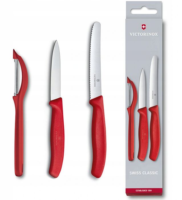 sada 3ks VICTORINOX 2nože+škrabka, červená