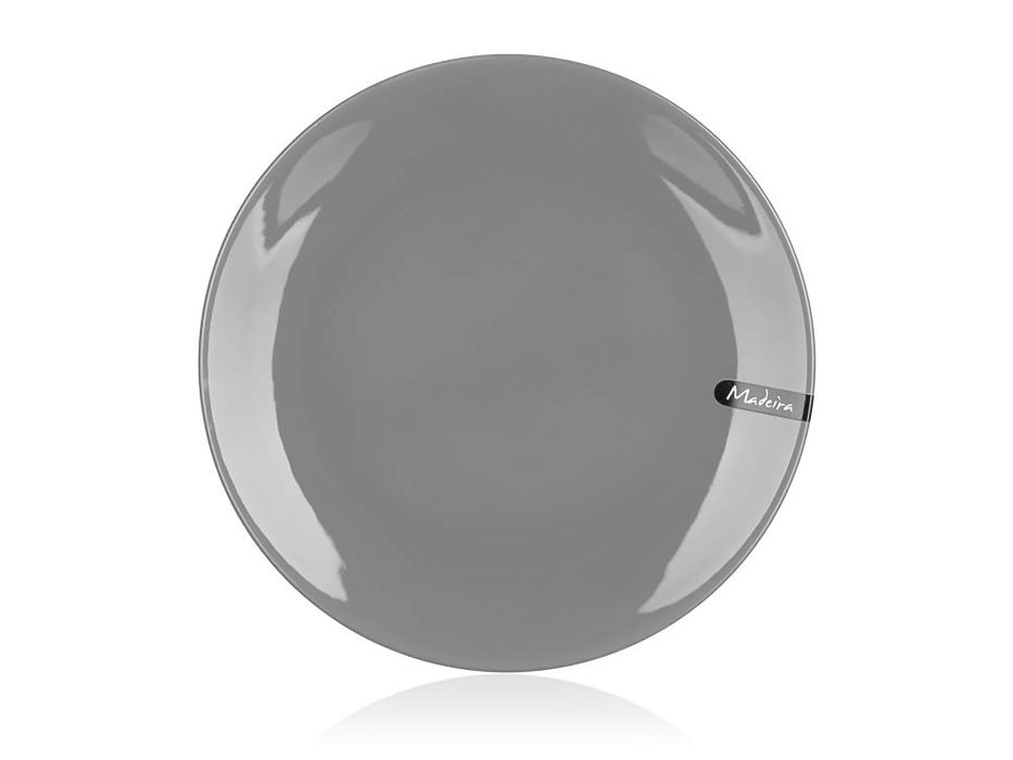 talíř d26,5cm mělký, MADEIRA šedý, keram.