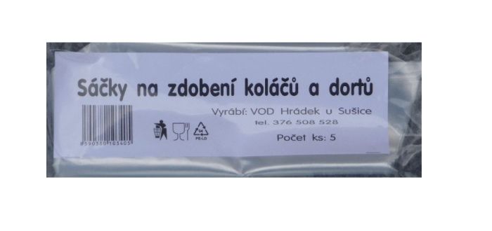 sáček 5ks cukrářský na zdobení, PE