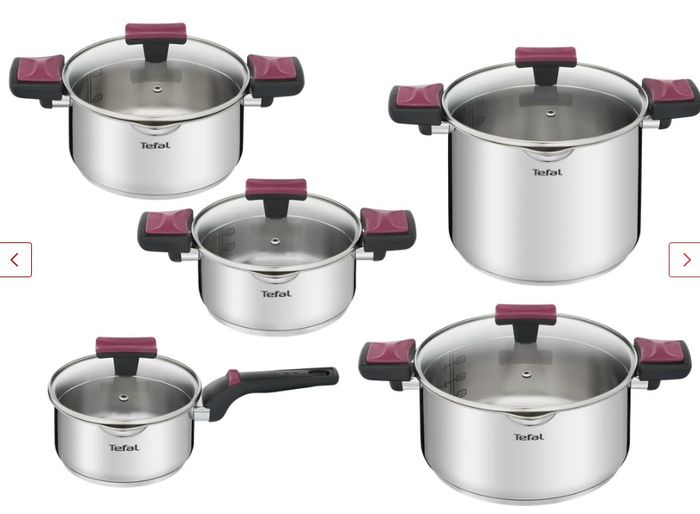 sada 10dílná COOK & CLIP TEFAL, nádobí NR, poklice sklo