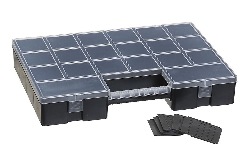 box LUXOR HOBBY 35,5x25,5x5,6cm, 12xdělítka, plast