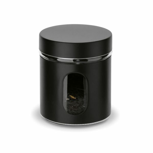dóza 0,65l SKLO ČERNÁ, d10x12cm, průhled