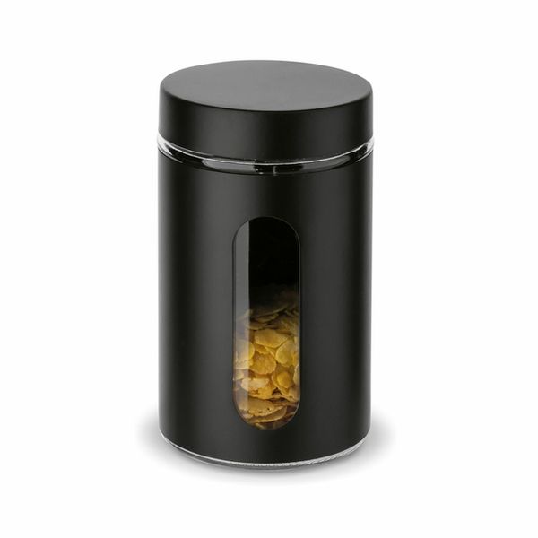 dóza 1,00l SKLO ČERNÁ d10x18cm, průhled