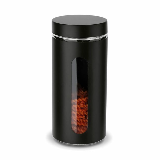 dóza 1,4l SKLO ČERNÁ, d10x22cm, průhled