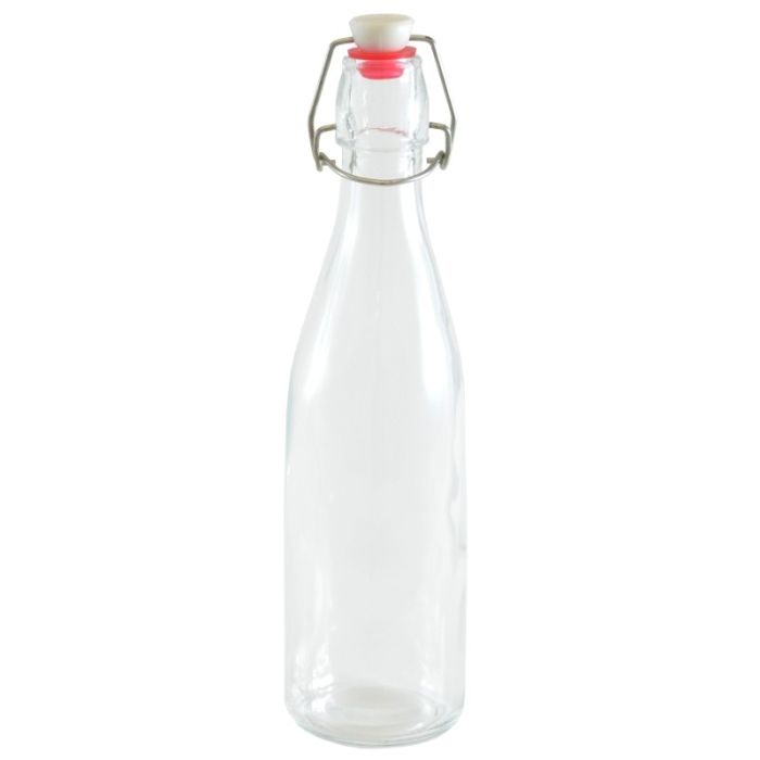 láhev 1,0l KULATÁ, patent.uzávěr,sklo