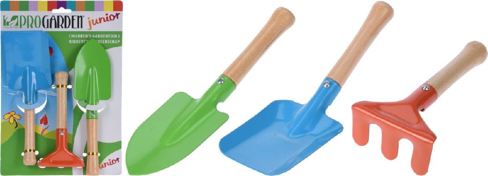 sada 3ks nářadí, dětské zahradní, 2 barvy