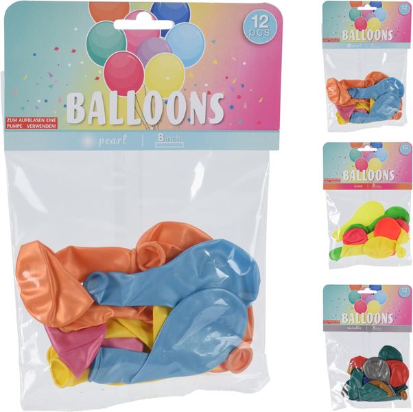 balónky 12ks, 3barvy, sáček