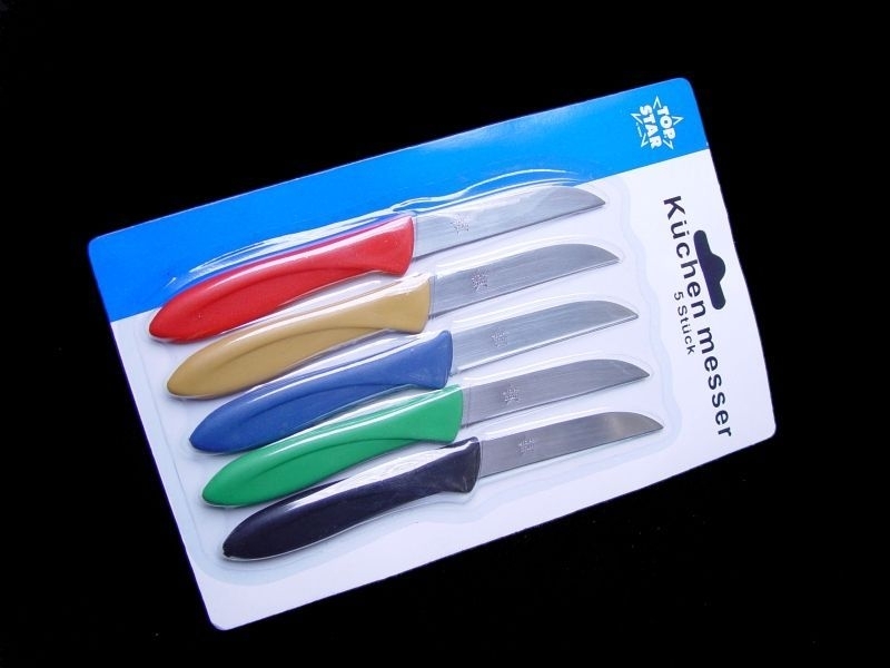 nůž kuch.7cm - 5ks barevný mix, NR/plast