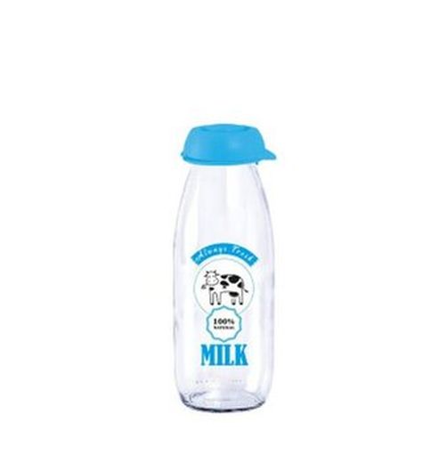 láhev 1,0l na mléko, ALWAYS FRESH, plast.uzávěr, sklo