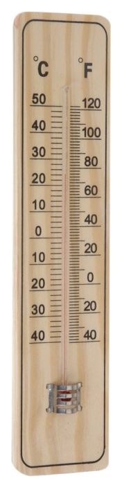 teploměr univ. 22x5cm, -40°C+50°C, dřevo