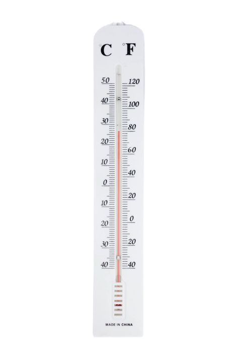 teploměr univ. 39x6cm, -40°C+50°C, plast